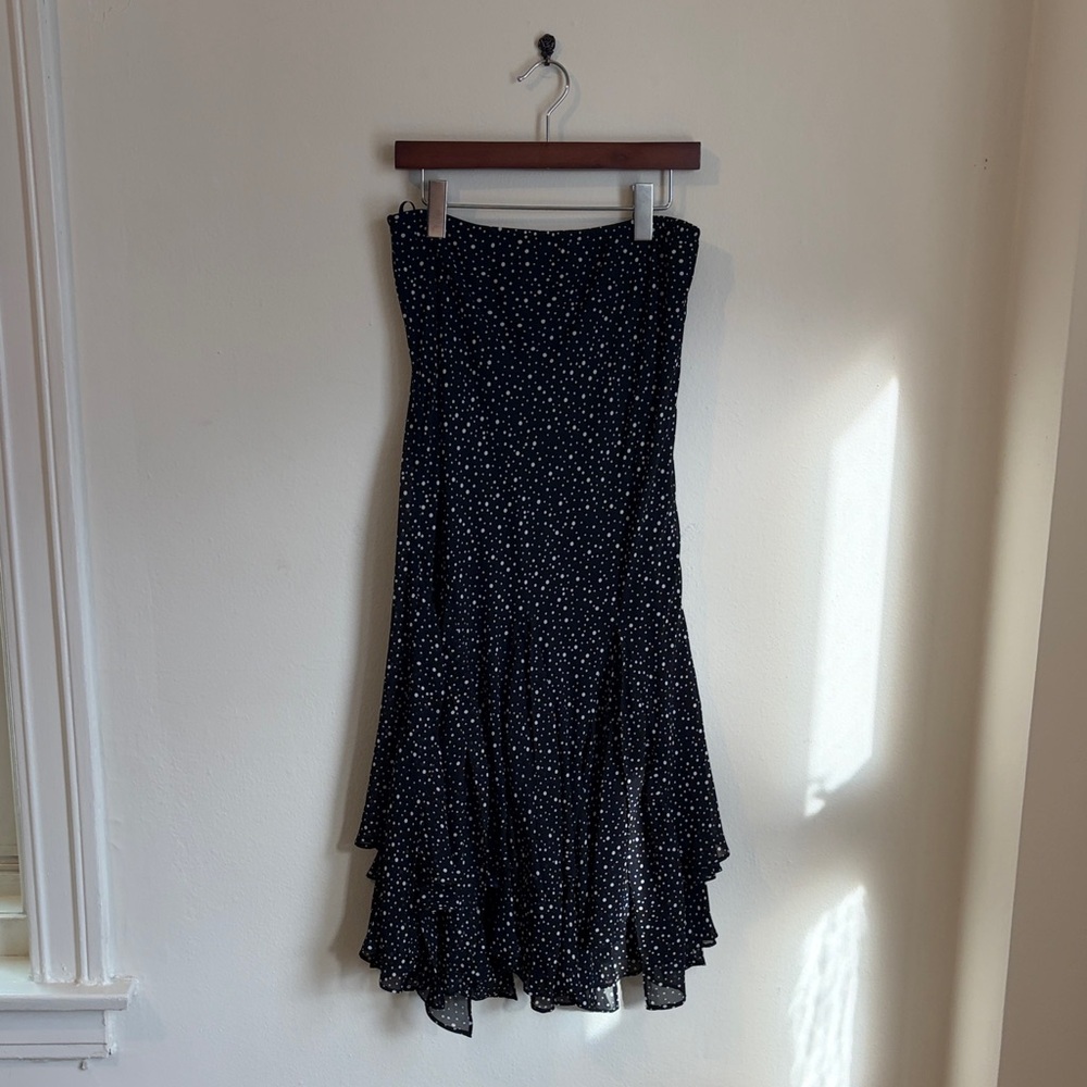 MSK Strapless Polka Dot Dress